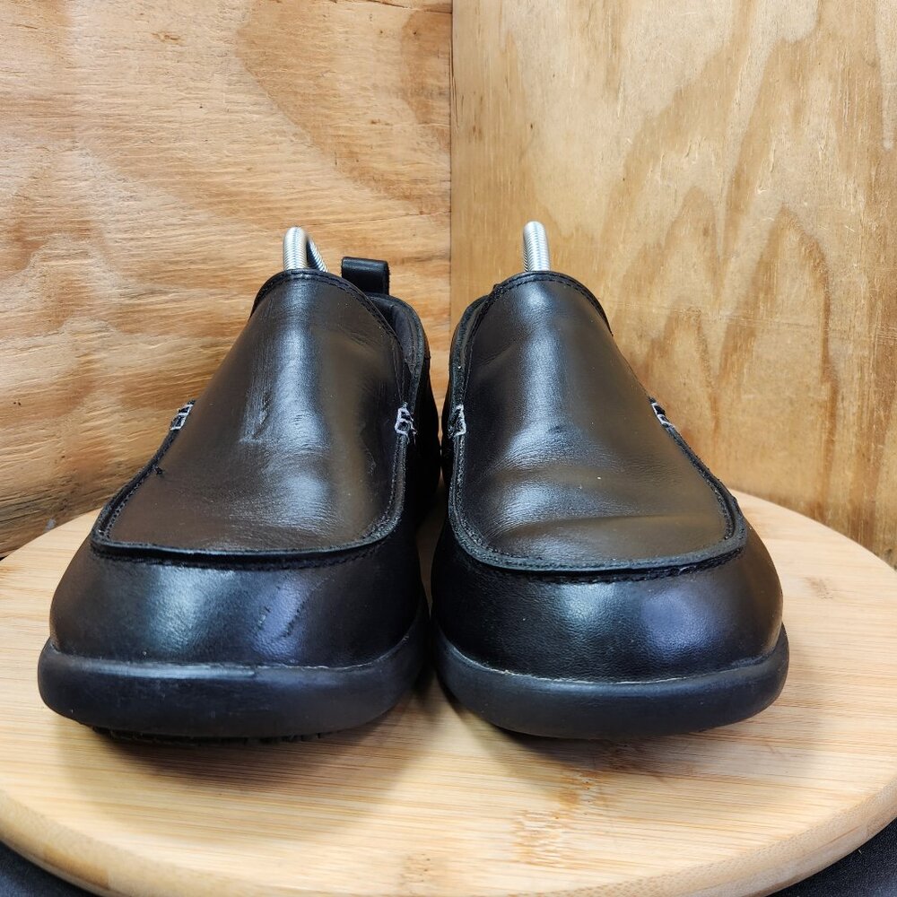 Crocs Mens Tummler Leather Slip Resistant Work Shoes Loafers - Picture 2 of 10